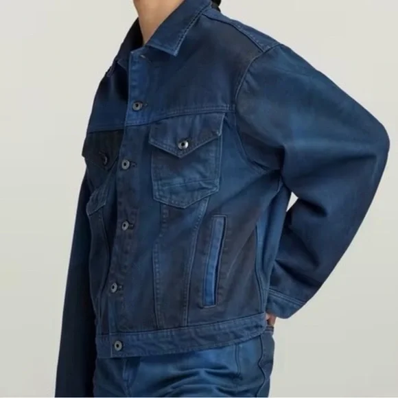 G-Star Oversized Dark Blue Denim Jacket Size Large New